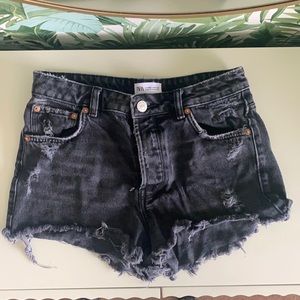 Zara Black Denim Shorts